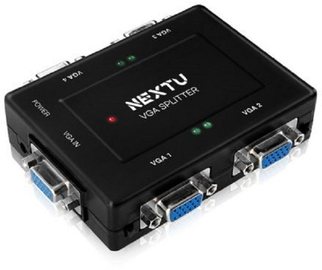 1대4 VGA 모니터 분배기 DVI 영상분배기 PC 노트북 TV 모니터 신호 개별스위치 영상컨버터