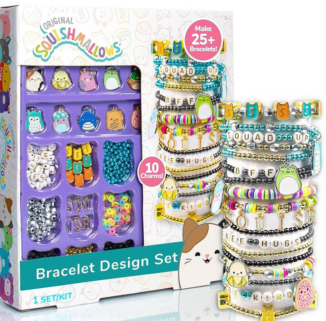 Horizon Group USA 오리지널 Squishmallows 팔찌 디자인 세트 귀엽고 우정 키트 주얼리 제작 참 비즈 및 제작 만들기 키트 290391 7990784, Horizon Group USA 오리지널 Squishm