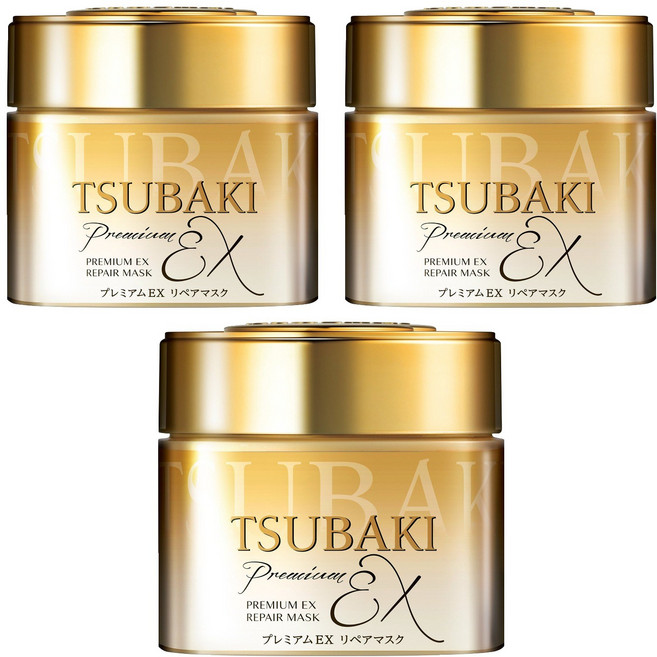 츠바키 프리미엄 EX 리페어 헤어 마스크, 180g, 3개