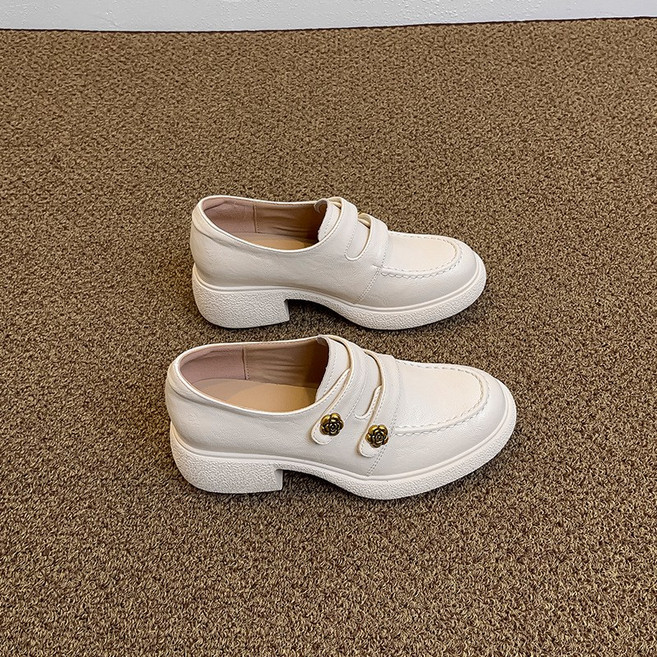 POMTOR 여성 키높이 로퍼 가죽 슬립온 통굽 7cm 편한 착화감 출근화