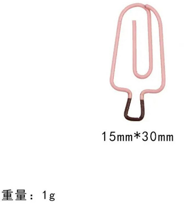 모듬 과일과 야채 모양 종이 클립 재미 있은 귀여운 책갈피 재미있는 사무용품 플래너, 1개, 색상: 17. Popsicle