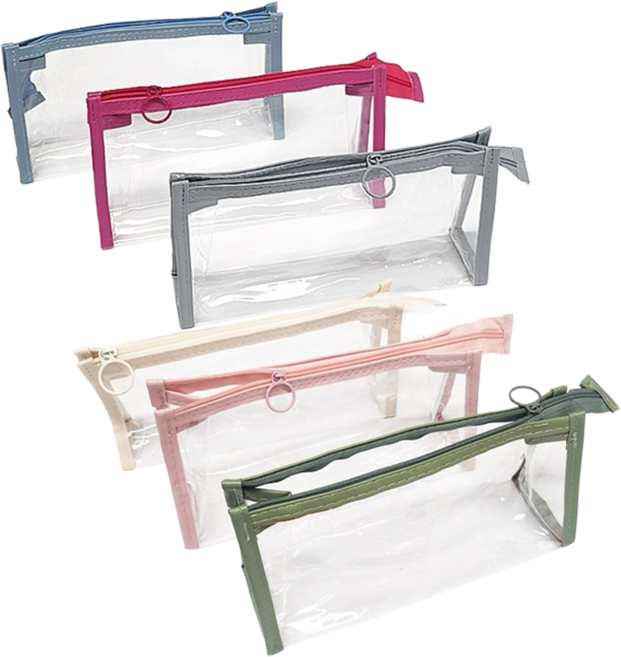 MDC 투명파우치 2개 1세트 6컬러 / 다용도파우치