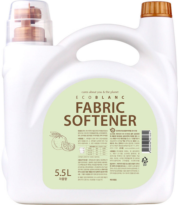 에코블랑 유아섬유유연제 자몽향 5.5L, 1개