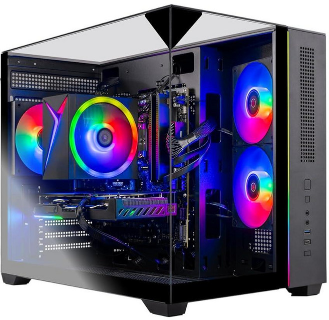 미국출고 평점4.5+ 158443 Skytech Gaming Aqua PC AMD Ryzen 7 7700X 4.5GHz NVIDIA RTX 5070 12GB 1TB Gen, 1개, Crystal Black