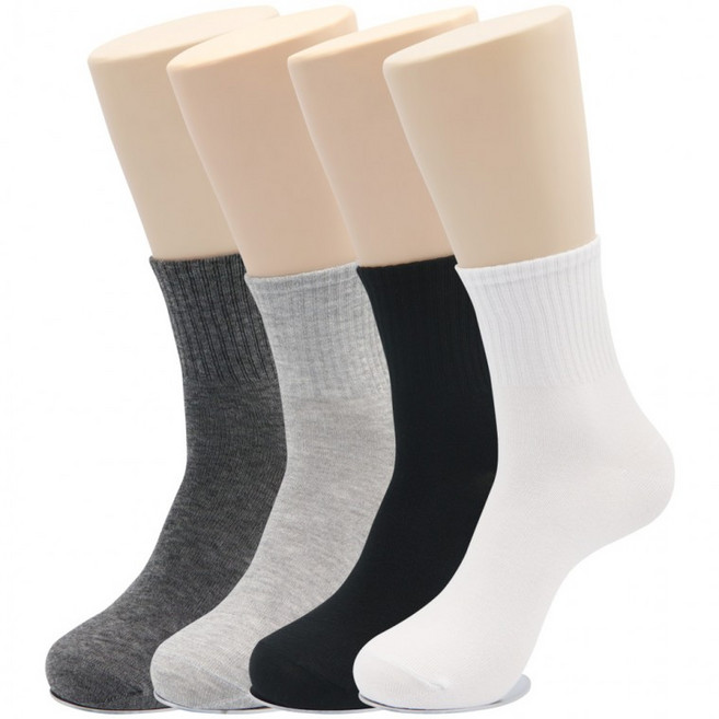 양말쟁이 10켤레 세트 남성 여성 무지 교복 흰 검정 면 기본 긴 양말 카바양말