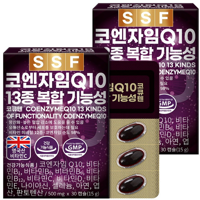 순수식품 코엔자임Q10 코큐텐 비오틴 엽산 아연, 30정, 2개