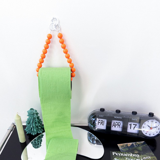 류블류샵 행잉캔디 비즈 구슬 두루마리 홀더 케이스 휴지걸이 티슈걸이 4colors, 1개, 오렌지