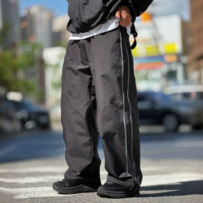 시온 두줄 트랙 와이드 트레이닝 팬츠