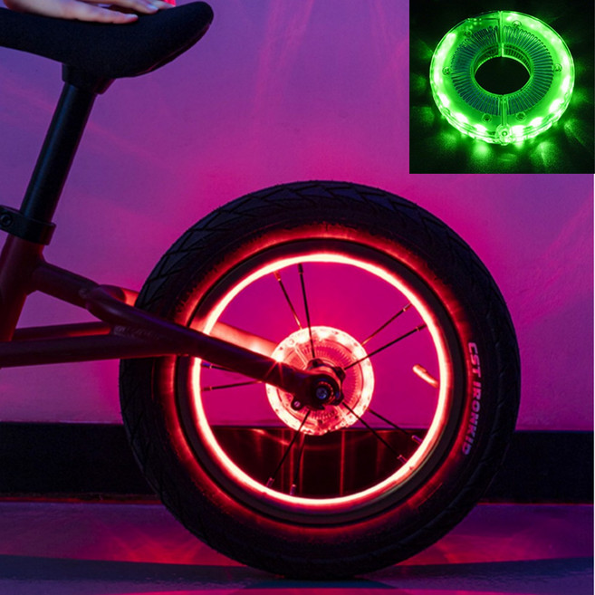 USB 충전 자전거 바퀴 휠 LED 허브 조명 야간 라이딩 안전 라이트, 휠라이트(어린이용)
