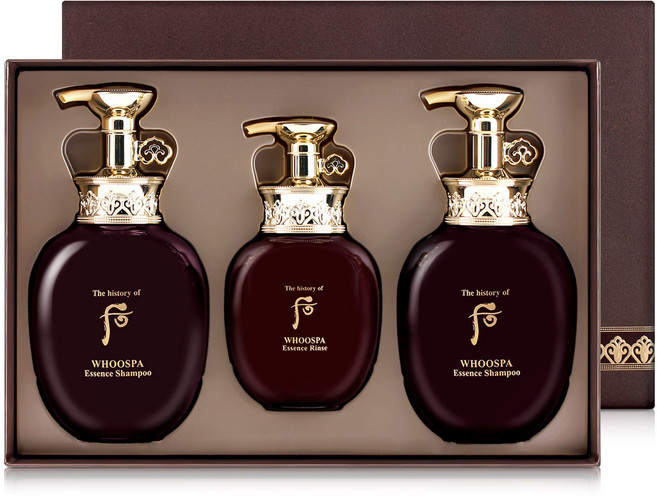 더후 후스파 헤어 3종 기획세트 한방 에센스 샴푸 린스 두피케어 미용실 헤어, 1세트