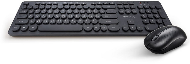 RONLVER 無線鍵盤滑鼠組 KB009, 黑色, 巧克力鍵盤