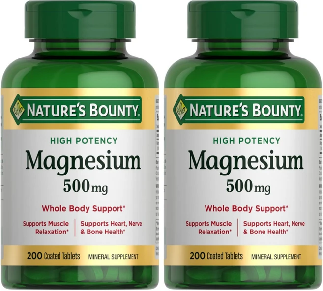 Natures Bounty 마그네슘 500mg 200정 x 2, 2개 - 쿠팡