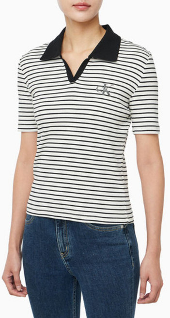 백화점정품 캘빈클라인 티셔츠 [캘빈클라인 진]여성 모노로고 립폴로 티(47F835G) 편한반팔 크루넥티셔츠 라운드티 캘빈클라인여성 캘빈클라인반팔티[캘빈클라인 캘빈클라인반팔티