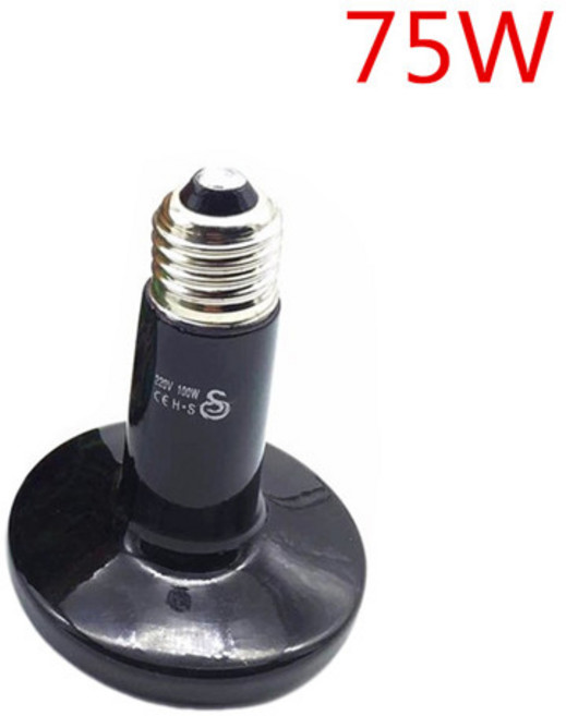 파충류 애완 동물 난방 램프 세라믹 애완 동물 농장 파충류 가금류 난방 온도 제어 램프 25W 50W 75W 100W 150W 200W 1 PC, [05] 75W