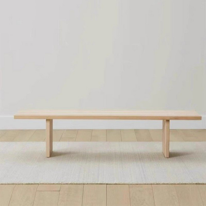 長板凳 休息板凳 北歐簡約實木長凳換鞋創意餐桌現代家用, 原木色,長140*寬30*高45, 1個
