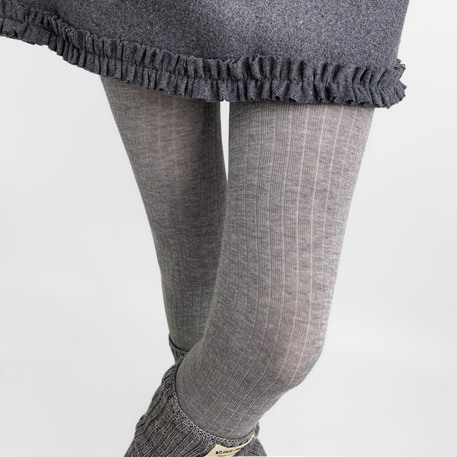 1+1 코차이 여성용 겨울 기모 골지 면타이즈 보온 레깅스 스타킹