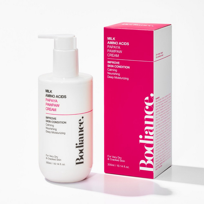 바디언스 밀크 아미노산 프로틴 고보습 바디 로션 파파야 포포 크림 300ml 시어버터 바디버터 악건성 가려움 갈라짐 (유통기한 26.06.03), 1개