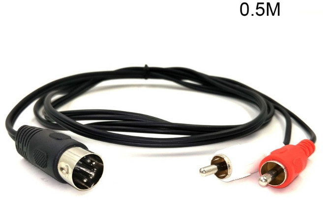 Electrophonic Bang & Olufsen 쿼드 스테레오 시스템 오디오 케이블 어댑터 용 2RCA 변환기 교체에 5P DIN 플러그 남성