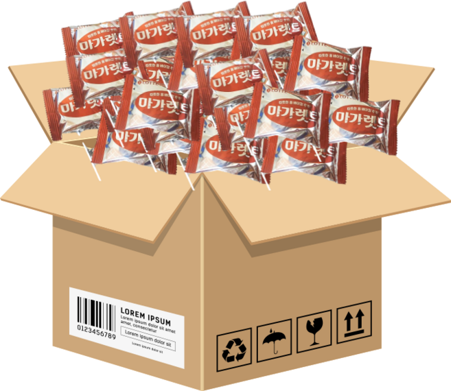 롯데 마가렛트 구운모카 대용량 (개별포장), 48개, 22g