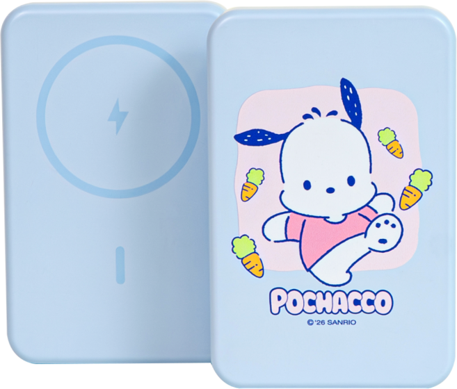 산리오캐릭터즈 22.5W 고속충전 맥세이프 10000mAh 아이폰 갤럭시 무선보조배터리, 1개, 포차코