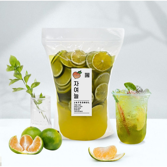 자여늘 청귤청 500ml 1kg 2kg 국내산 제주 청귤 수제청 과일청 홈카페 카페, (청귤) 자일로스 (1kg), 1개, 1개입