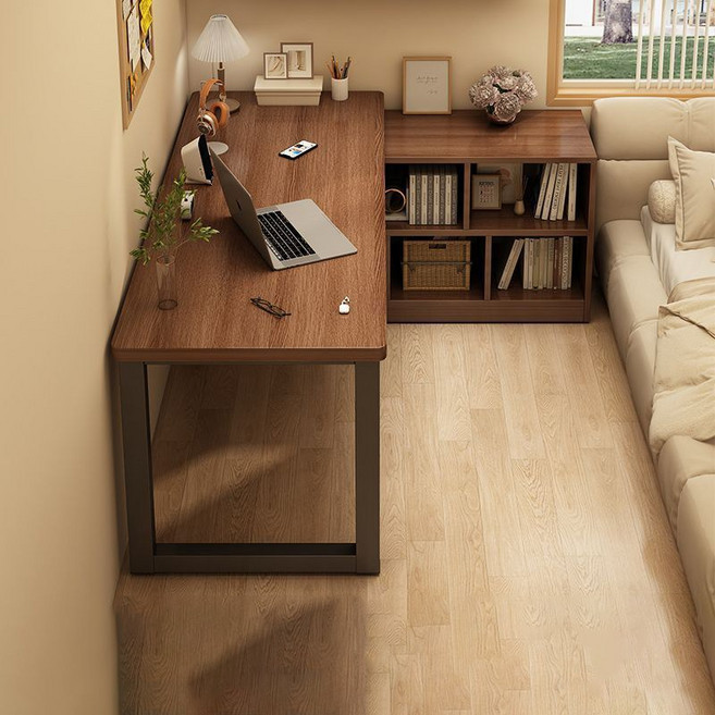 고급 ㄱ자 수납형 책상책장세트 학생 서재 코너 다용도 1인용 컴퓨터책상, C01