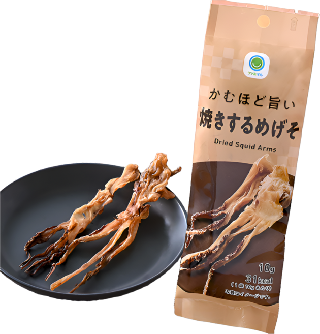 일본 패밀리마트 야키 스루메 게소 구운오징어다리 10g, 5개