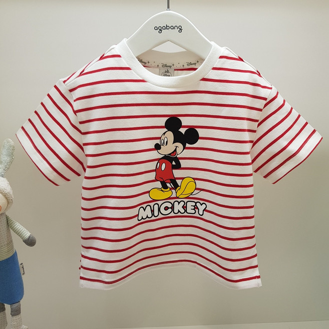 아가방 40% 여름 베이비페어 디즈니베이비 여름 시작 미키 반소매 유아 티셔츠! 루즈한 핏이 참 이쁜 유아 반팔 티셔츠 대충입어도 이쁜 유아 반팔 티셔츠! 편한 외출복