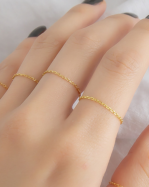 모두디자이너 실버925 베이직 심플체인 레이어드 실반지 03