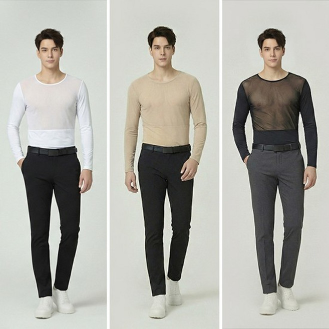 골프웨어 남성 냉감 부분 메쉬 골프 등산 런닝 작업복 낚시 이너웨어 남자 티셔츠