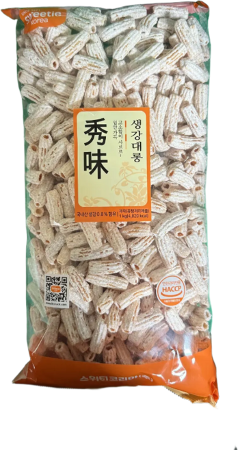 맛을그리다 생강대롱 1kg / 추억의 옛날과자 쌀대롱 술안주 간식 주전부리, 1개