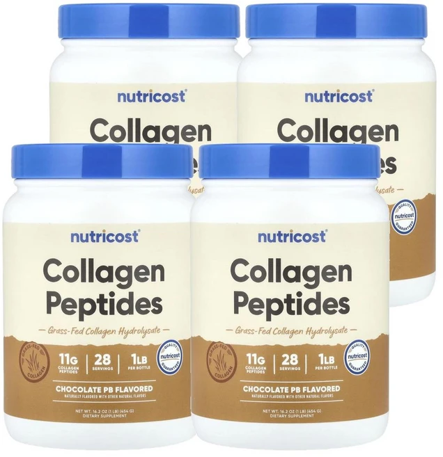 뉴트리코스트 콜라겐 펩타이드 초콜릿 PB Nutricost Collagen Peptides Chocolate PB 454g, 4개 - 쿠팡