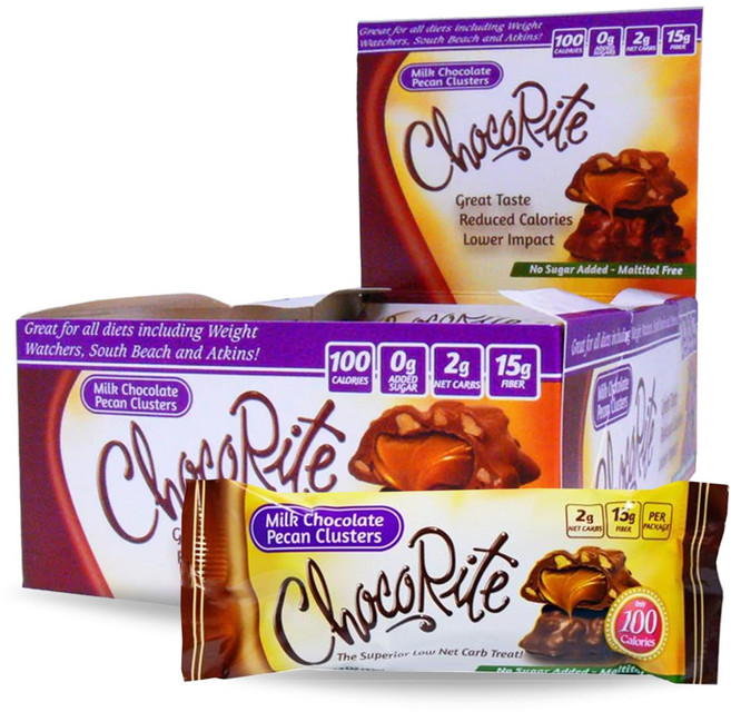 초코라이트 - 밀크 초콜릿 피칸 클러스터 - 16개/상자 ChocoRite - Diet Milk Chocolate Pecan Clusters - 16/Box - High Fib, 1개