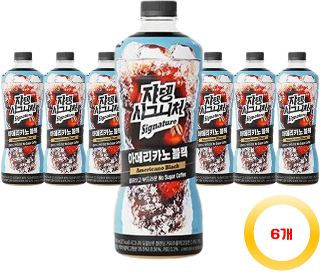 시그니처 쟈뎅 로스티크 아메리카노 블랙, 900ml, 6개