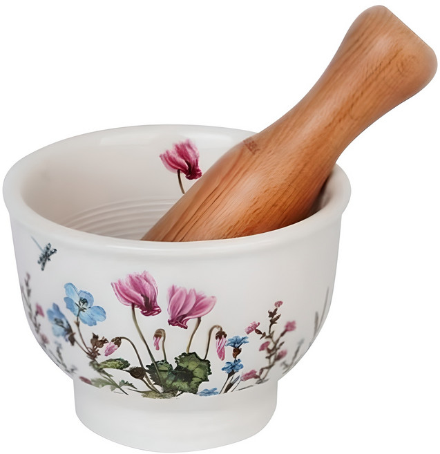 골든벨금속 야생화 도자기 절구, 1세트