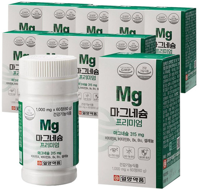 일양약품 마그네슘 프리미엄 1000mg x 60정, 60회분, 10박스