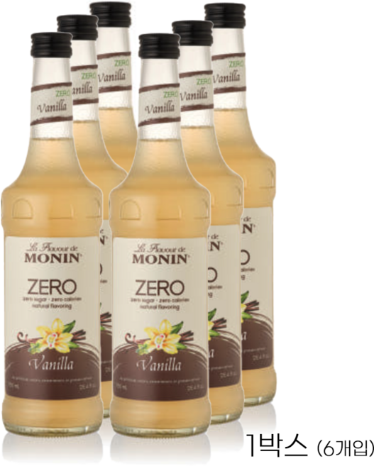 모닌 제로 바닐라 시럽 - 750ml 1박스, 6개