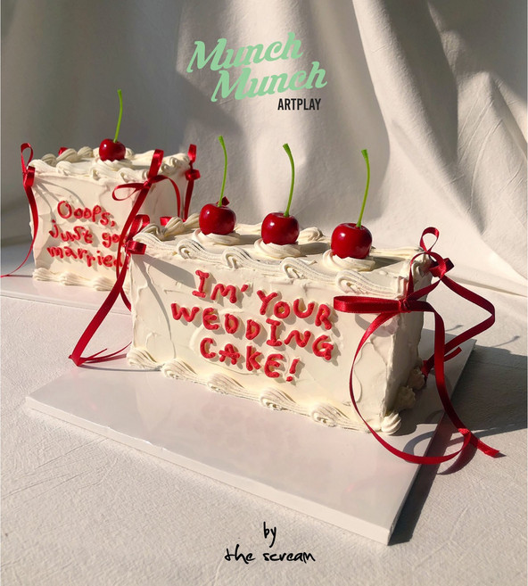 웨딩케이크 만들기 키트 재료 no.11 웨딩촬영 소품, 레드_미니롱_체리클래식 (+쇼핑백 포함), 1개