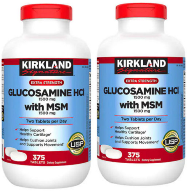 커클랜드 시그니처 글루코사민 HCI 1500mg MSM 타블렛 375정 2병, 2개