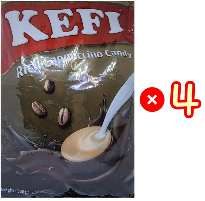 KEFI 케피 카푸치노 커피 캔디, 4개, 500g