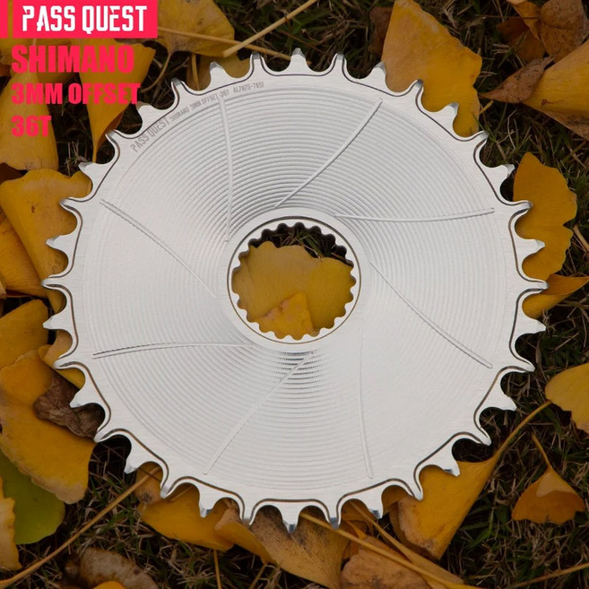 자전거 크랭크 패스 퀘스트 오페스트 부스트 다이렉트 마운트 에어로 MTB 라운드 좁은 와이드 체인링 M6100 M7100 M8100 M9100 크랭크셋용 3mm, Silver 36T, 1개