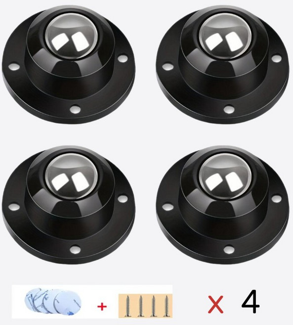 케이엘피 이동식 왕눈 롤러 바퀴, 4개, 블랙