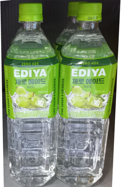 이디야 제로에이드 청포도, 4개, 1L