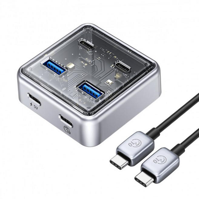 루체트리 허브 오리코 USB 3.0 2포트 Type-C 2포트 무전원 유전원 1M