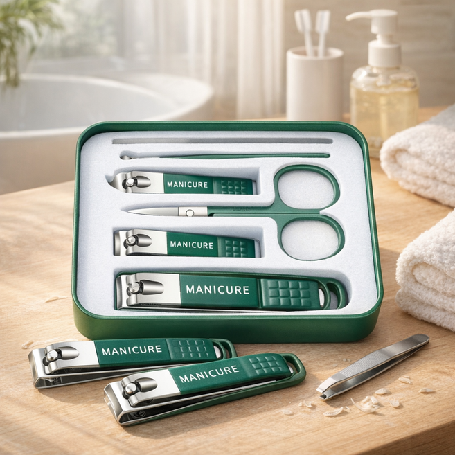 필모어 손톱깎이 6종 세트 고급 네일케어, 1개, 딥그린
