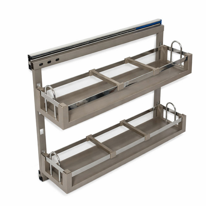 국내제작 LT망 고급형 댐퍼레일 옵션에서사이즈선택!! 싱크대 하부정리대 싱크대정리 하부장악세서리 주방정리 양념통정리함, 1개