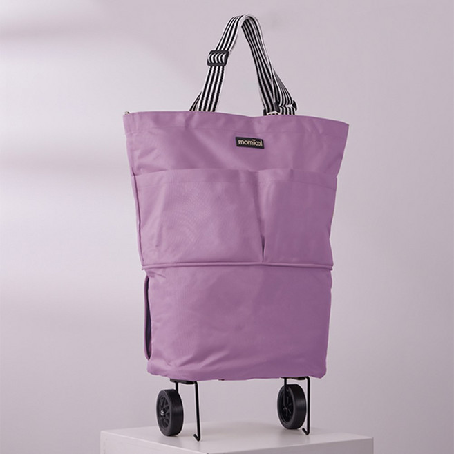 바퀴장바구니 마트카트 장보기카트 시장캐리어, 라벤더, 1개