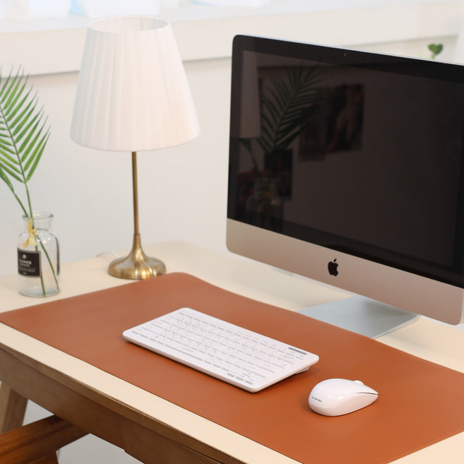 데스크매트 M L XL 테이블 책상 대형 논슬립 가죽 패드, 브라운