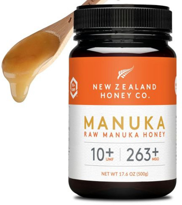 뉴질랜드 허니 코. 생 마누카 꿀 UMF 10+ | MGO New Zealand Honey Co. Raw Manuka Honey UMF 10+ | MGO 263+ 17.6oz, 17.54 Ounce (Pack of 1), 1개