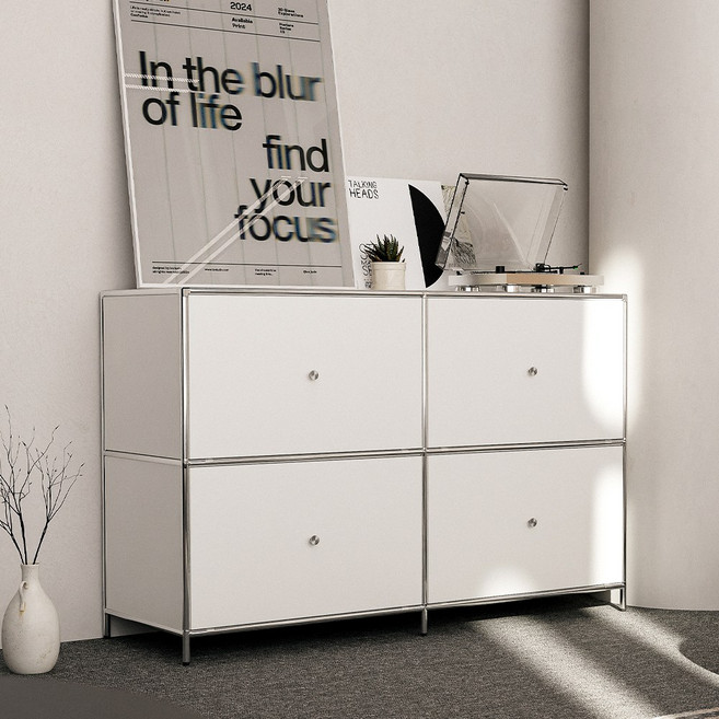 올리비아 1200 모던 모듈가구 서랍 수납장, 화이트, 높은 수납장_1200